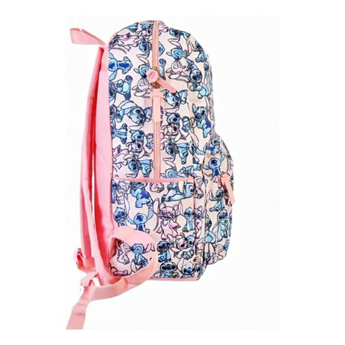 Mochila Infantil Feminina De Costas Stitch Juvenil Rosa