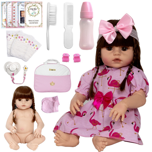 Bebê Reborn Boneca Muito Linda Com Itens Bolsa Maternidade em Promoção na  Americanas