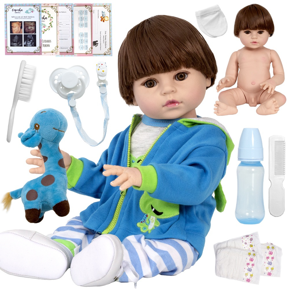 Boneco Bebe Reborn Recem Nascido Silicone Com Vários Itens em Promoção na  Americanas