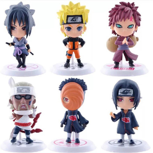 Kit 6 Boneco Naruto Sakura Sasuke Itachi Kakashi Obito