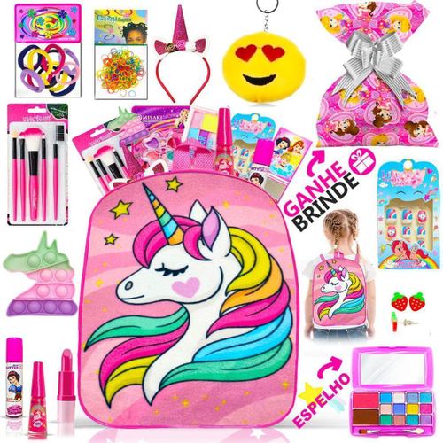 Kit beleza Fashion Teen Maquiagem Esmalte Barbie Bolsa Infantil