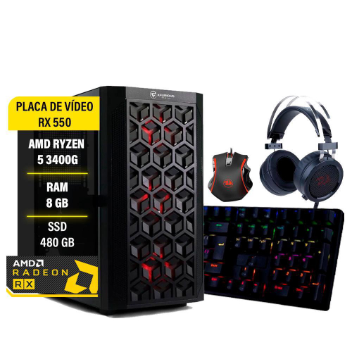 Pc Gamer Completo amd Ryzen 5 5600G, Gráficos Radeon vega 7, 16GB DDR4, ssd  NVMe 512GB, Fonte 600W 80 Plus, Monitor 21.5 75Hz, Skill rgb - SR-010 em  Promoção na Americanas