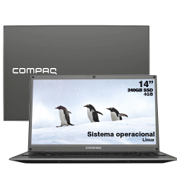 Notebook Compaq Presario 427 14 Pol HD Pentium N3700 ssd 240GB 4GB Linux Debian 10 - Cinza é boa?