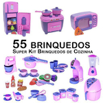 Kit Infantil Comida Geladeira Fogão Microondas Panela 55P