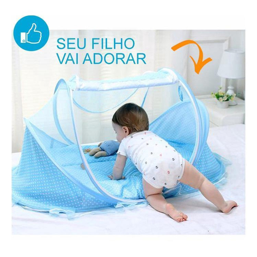 Berço De Boneca Com Colchão Mosqueteiro Azul Bercinho Infantil