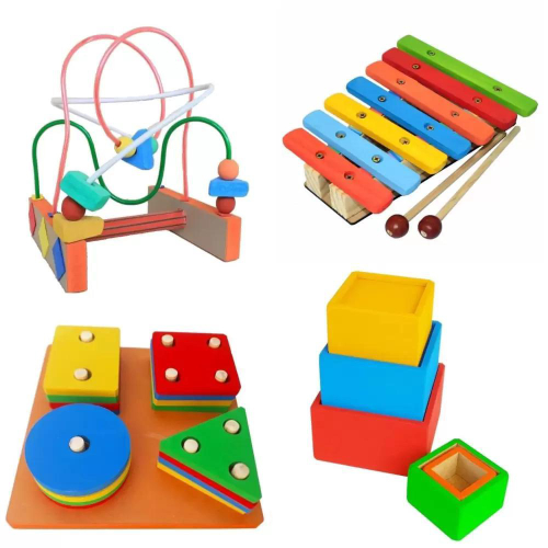 Kit Pedagógico Educativo Com 9 Jogos Madeira Nig Brinquedos no Shoptime