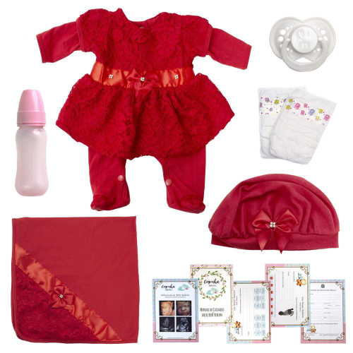 Boneca Bebe Reborn Recem Nascida Silicone Com Lindos Itens