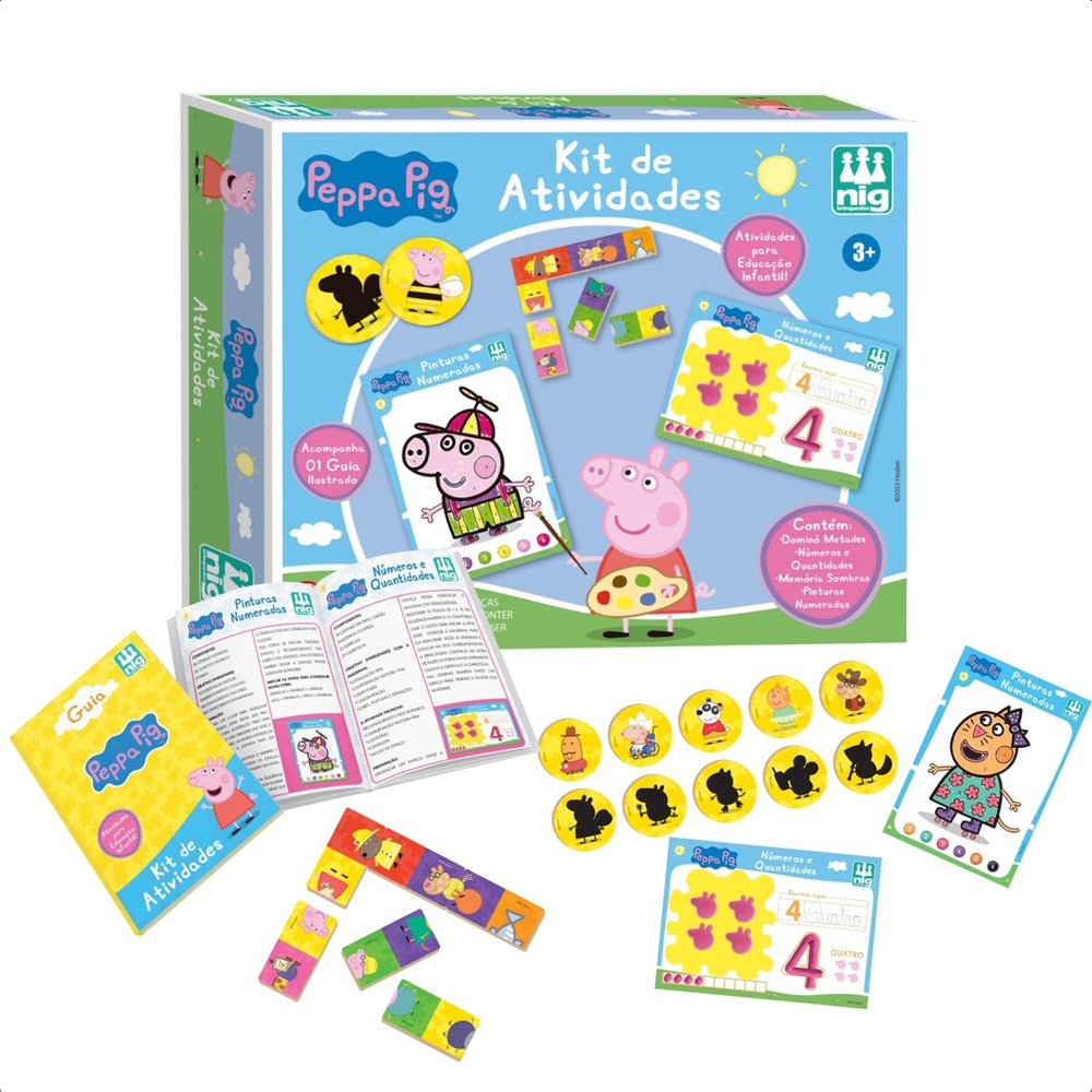 Kit de Atividade Jogo da Memória Pintura Dominó Peppa Pig