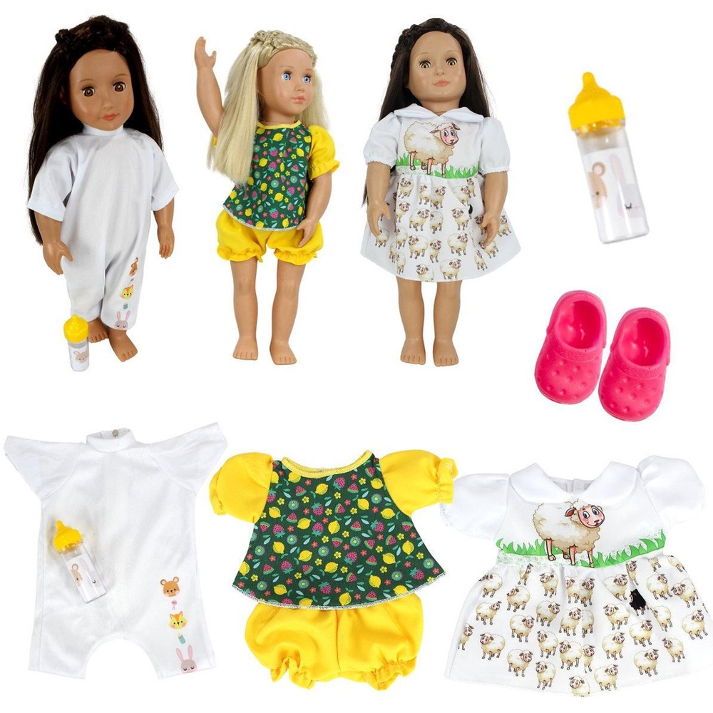 Set de 4 Conjuntos de Roupa de Boneca 36 cm, YM roupa e calçado