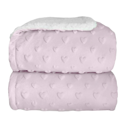 Cobertor Plush com Sherpa Hearts Rosa - Laço Bebê é boa?