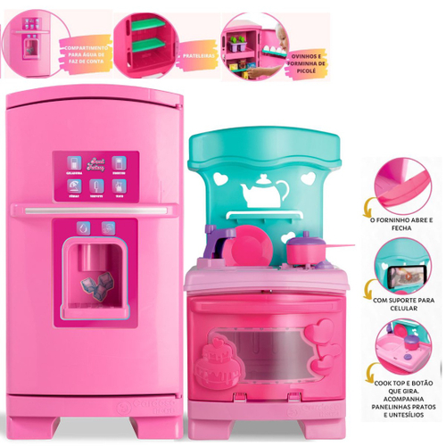 Kit Cozinha Rosa Para Barbie