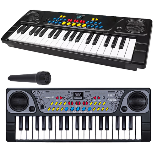 Teclado infantil piano brinquedo musical com karaoke e microfone