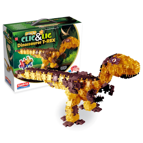 Blocos De Montar Clic E Lig Dinossauro Tiranossauro 155 Pcs - Plasbrink em  Promoção na Americanas