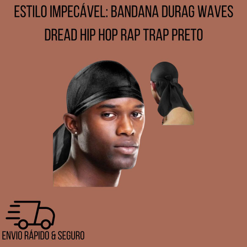 Bandana Touca Durag Branca E Plastic Bag 360 Waves Hip Hop