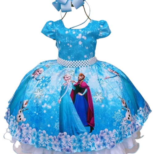 Fantasia Vestido Elsa Frozen Som e Luz com Capa