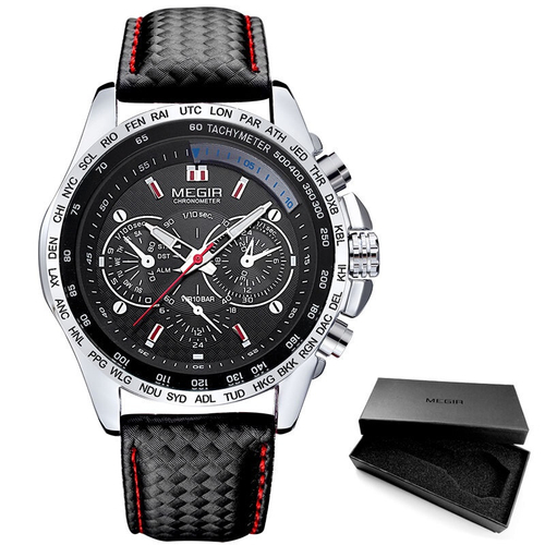 Megir Moda Masculina Casual Quartz Watch 1010G no Shoptime