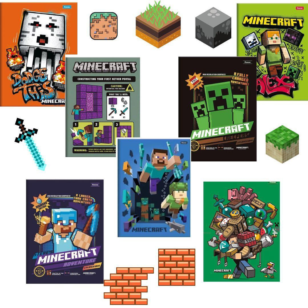 Kit Caderno Espiral Minecraft + Caderno Desenho Minecraft em Promoção na  Americanas