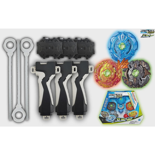 Arena Beyblade Burst + Lançador Medidor de Potencia + Kit Elemento X Hasbro