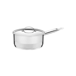 Panela Tramontina Professional em Aço Inox Fundo Triplo com Tampa Plana Detalhe Satinado 16 cm 1,4 L