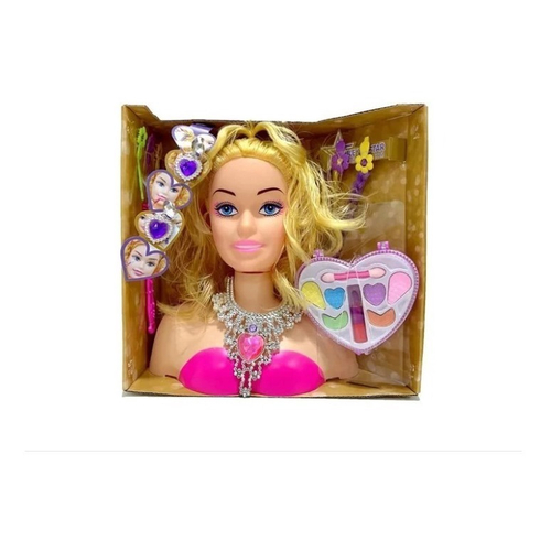 Busto Boneca Barbie Para Pentear E Maquiar Vem Com Maquiagem - Ri