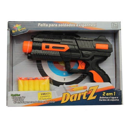 Brinquedo Arma Bolinha De Gel + Dardo Nerf Arminha Brinquedo