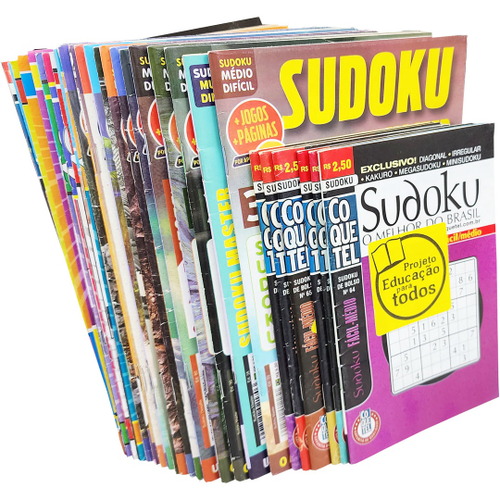 Livro Sudoku Ed. 19 - Médio/Difícil - Só Jogos 9x9 - 2 Jogos por página