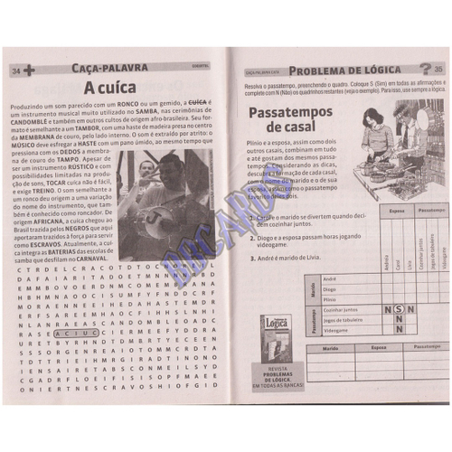 Kit 6 Livro Caça Palavras Coquetel Nível Fácil 43 Páginas