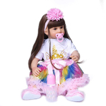 Boneca Bebê Reborn Grande Menina Realista Real Silicone e Tecido Com Cabelo  Roupa Rosa 60cm 11 Acess em Promoção na Americanas