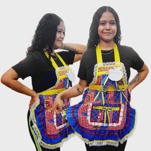 Saia com best sale avental festa junina