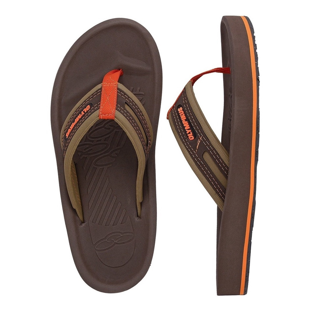 Chinelo Masculino Olympikus Sand lia Confort vel Cor Bege Laranja