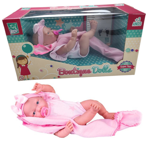 Boneca Boutique Dolls Reborn Mini Body Tiara Rosa Super Toys Com