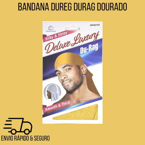 Bandana p/ Cabelo Dureg Durag dourada.