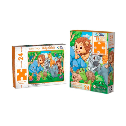 Quebra- Cabeça Infantil Puzzle Tubarão 24 Pçs Jogo Educativo