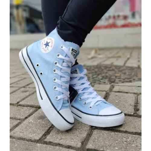 All star cano alto azul com strass