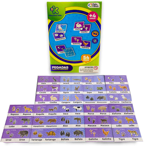 Jogo Da Memoria Dino Cards 54 Cartas Colorido Infantil Promo