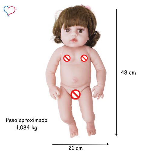 Boneca Bebe Sweetie Reborn (r) Raposinha Silicone Doll- 48cm