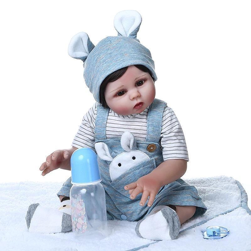 Boneco Bebê Reborn - Menino - Azul - 39 cm - Brink Model