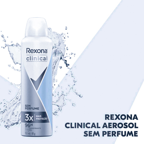 Desodorante Rexona Clinical Sem Perfume Aerossol 150ml - Promofarma