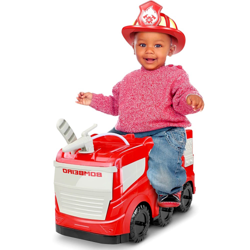 Motoca Infantil Carrinho Toyciclo Quadriculo para Crianças de Treinamento  com 4 Rodas sem Pedal (Rosa)