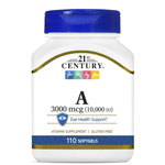 Vitamina A 3.000 mcg 10.000 110 Softgel 21st Century Import