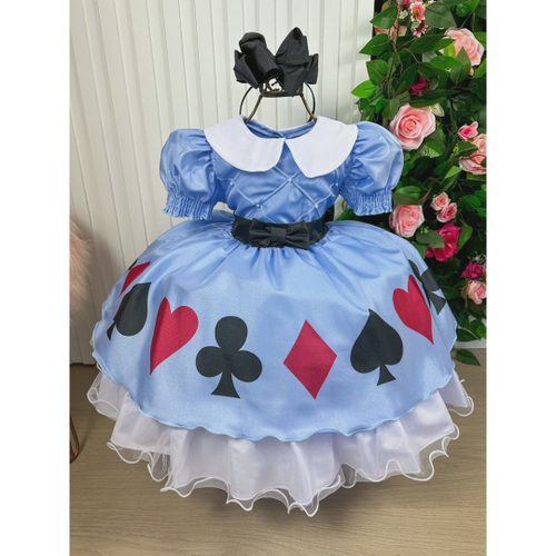 Vestido Cinderela Princesa Azul para Mulher, Fato de Alice no País das  Maravilhas, vestido adulto, mais