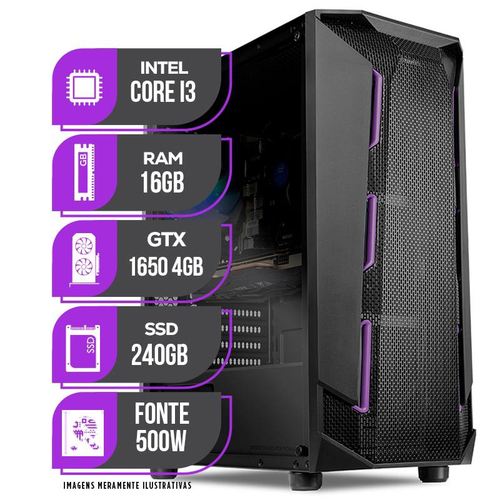 Pc Gamer I7 16gb Ddr4 Gtx 1050ti Hd 1tb Ssd 240gb Fonte 500w