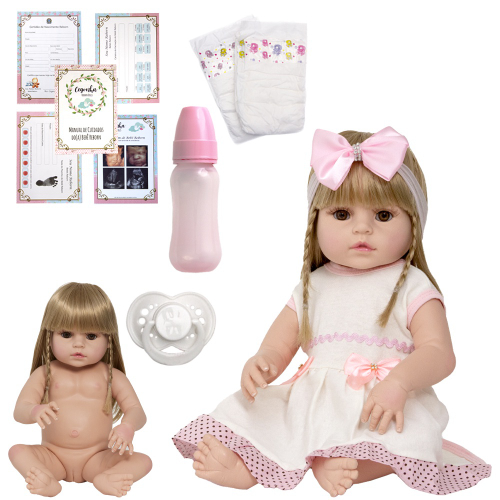 Kit Molde Bebê Reborn Realista Menina Negra 52cm Silicone na Americanas  Empresas