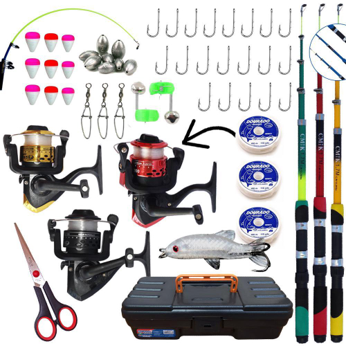 Kit Pesca Ultra Light Molinete Maruri Joker 4BB + Vara Tsuna 1,20m