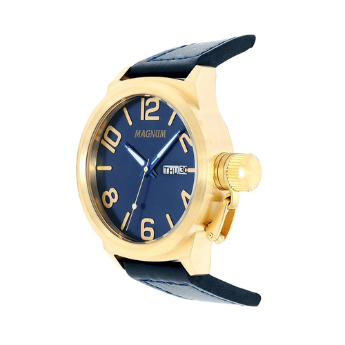 Relógio Masculino Magnum Dourado Azul Ma33095a Original