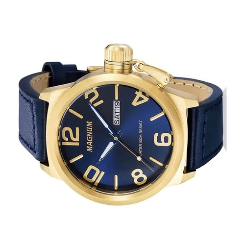 🏷️【Tudo Sobre】→ Relógio Magnum Automático Masculino Dourado Ouro 2 Anos de  Garantia MA33979H