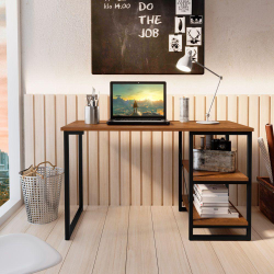 Mesa Escrivaninha Para Notebook Office Star 120cm Com 2 Prateleiras Klm Imbuia/ Preto é boa?