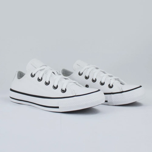 Tênis Converse All Star Preto - Branco Couro em Promoção na Americanas