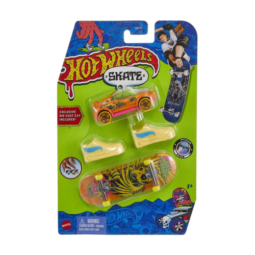 Skate De Dedo Hot Wheels C/ Tenis E Carrinho