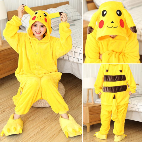 Pijama Fantasia Cosplay Curto Verão Infantil Pokémon Pikachu